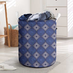 Indigo Diamond African Ankara Pattern Laundry Basket