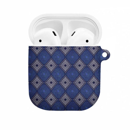 Indigo Diamond African Ankara Pattern AirPods Case