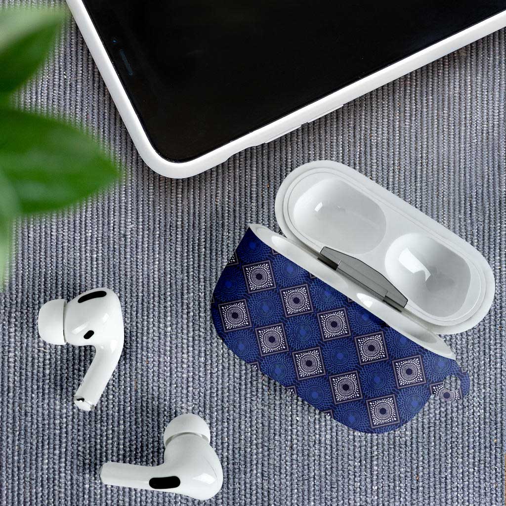 Indigo Diamond African Ankara Pattern AirPods Case