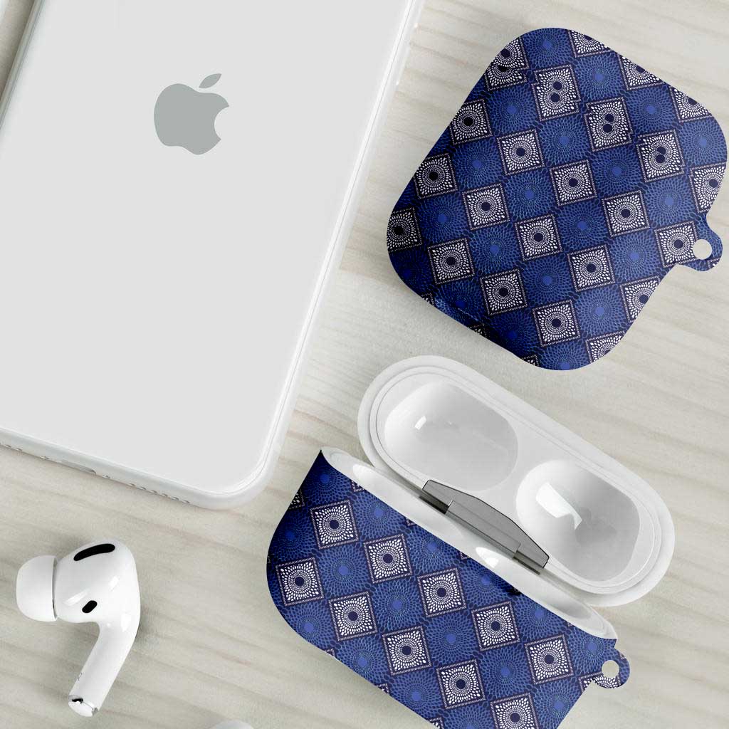 Indigo Diamond African Ankara Pattern AirPods Case