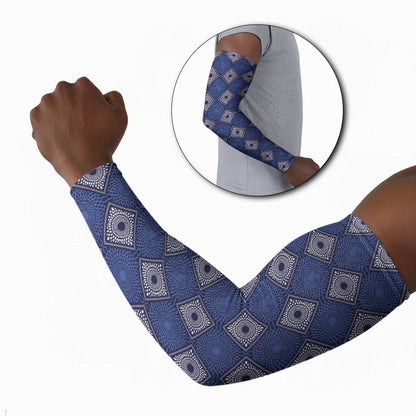 Indigo Diamond African Ankara Pattern Arm Sleeves