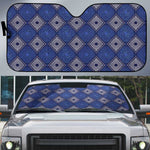 Indigo Diamond African Ankara Pattern Auto Sun Shade