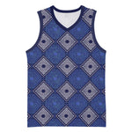Indigo Diamond African Ankara Pattern Basketball Jersey