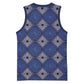 Indigo Diamond African Ankara Pattern Basketball Jersey