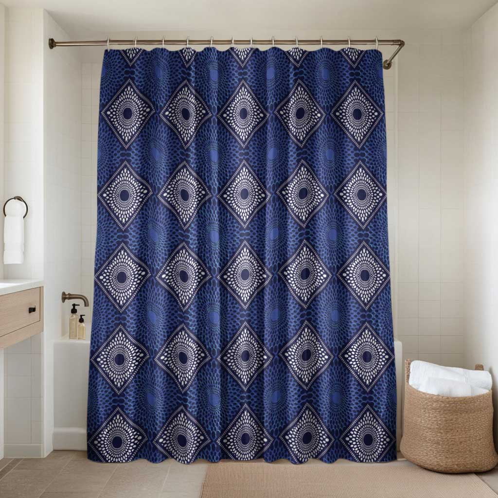 Indigo Diamond African Ankara Pattern Bathroom Set