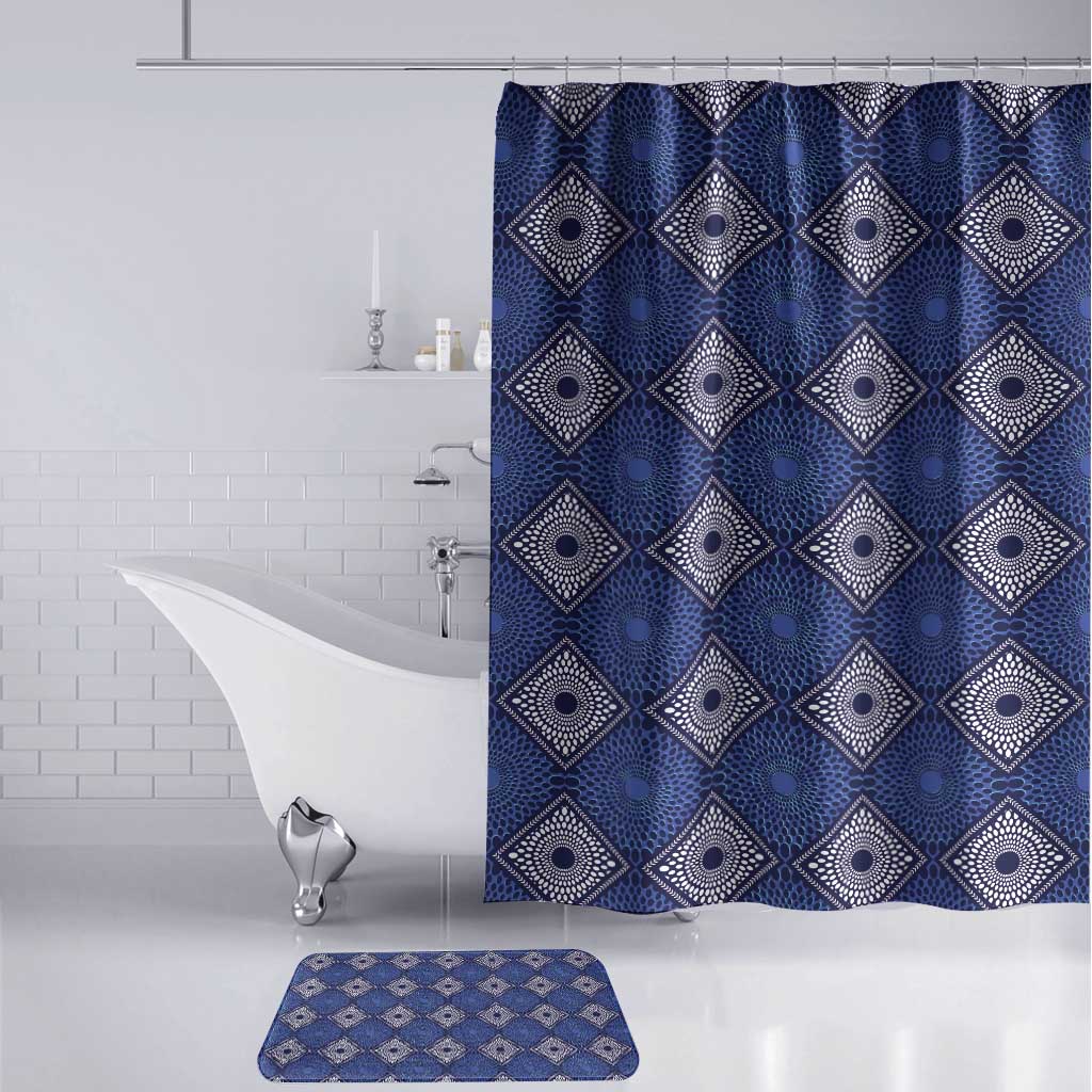 Indigo Diamond African Ankara Pattern Bathroom Set