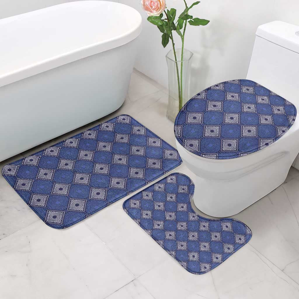 Indigo Diamond African Ankara Pattern Bathroom Set