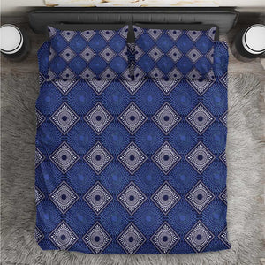 Indigo Diamond African Ankara Pattern Bedding Set