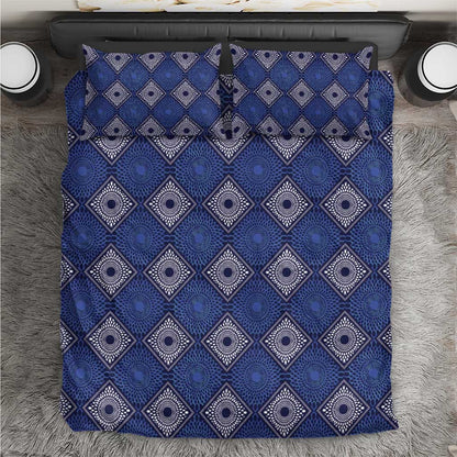 Indigo Diamond African Ankara Pattern Bedding Set