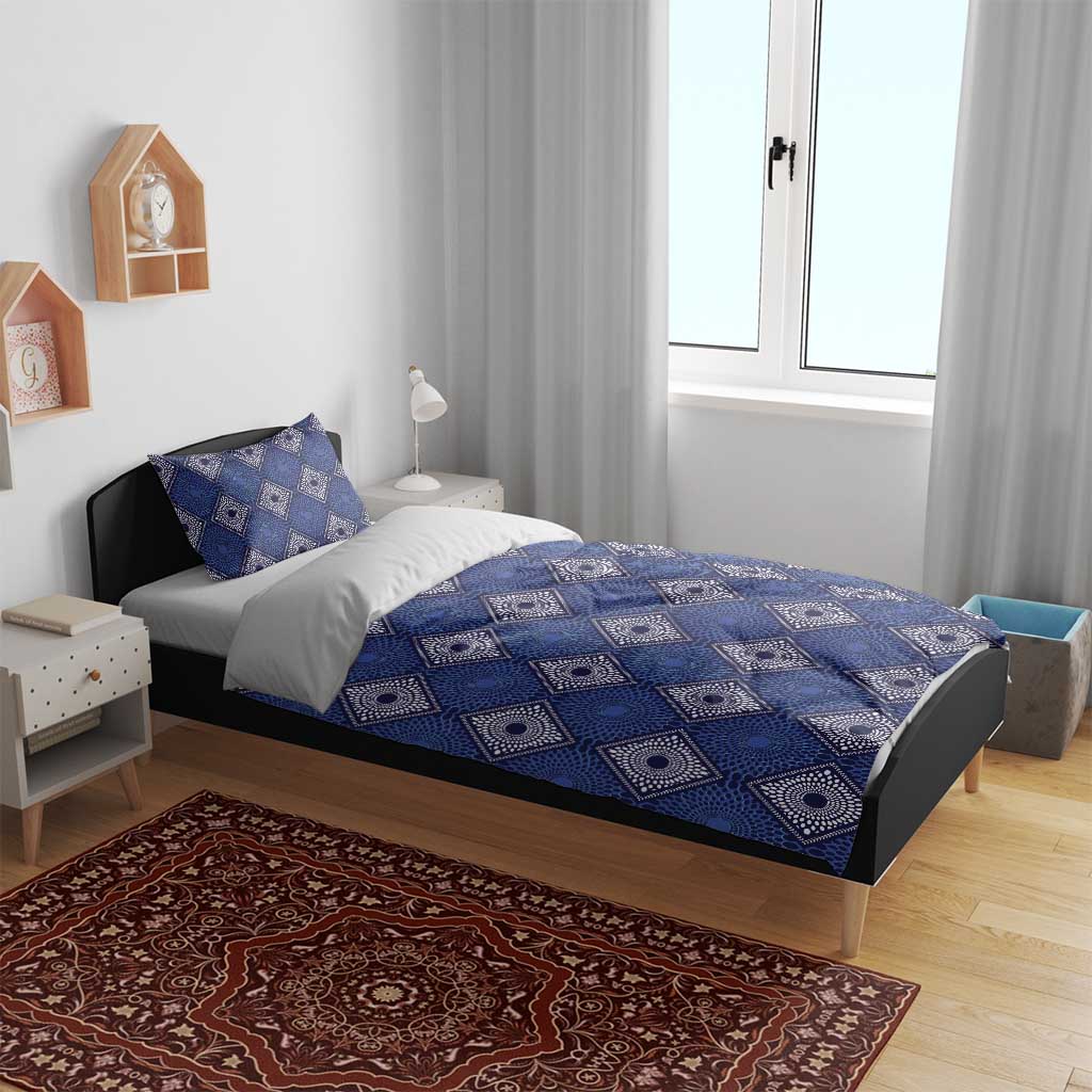 Indigo Diamond African Ankara Pattern Bedding Set