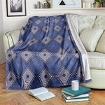 Indigo Diamond African Ankara Pattern Blanket