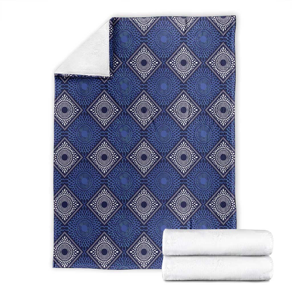 Indigo Diamond African Ankara Pattern Blanket