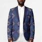 Indigo Diamond African Ankara Pattern Blazer