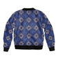 Indigo Diamond African Ankara Pattern Bomber Jacket