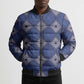 Indigo Diamond African Ankara Pattern Bomber Puffer Jacket