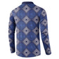 Indigo Diamond African Ankara Pattern Button Sweatshirt