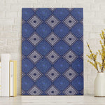 Indigo Diamond African Ankara Pattern Canvas Wall Art