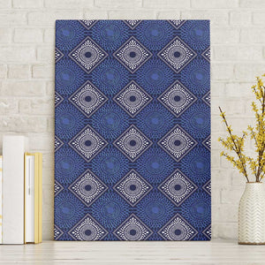 Indigo Diamond African Ankara Pattern Canvas Wall Art
