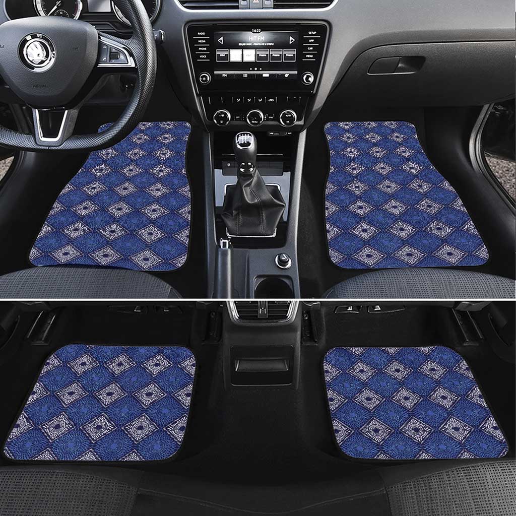 Indigo Diamond African Ankara Pattern Car Mats