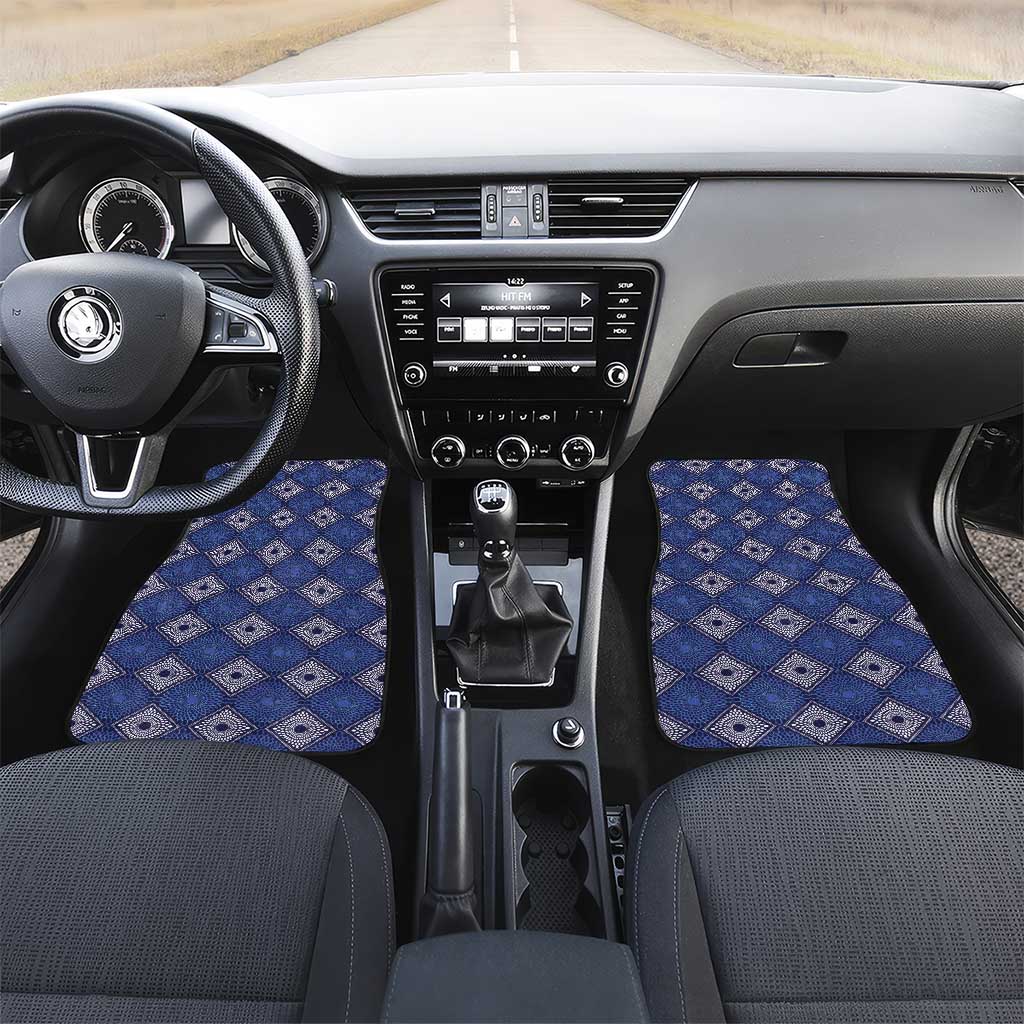 Indigo Diamond African Ankara Pattern Car Mats