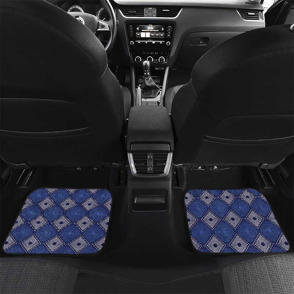 Indigo Diamond African Ankara Pattern Car Mats