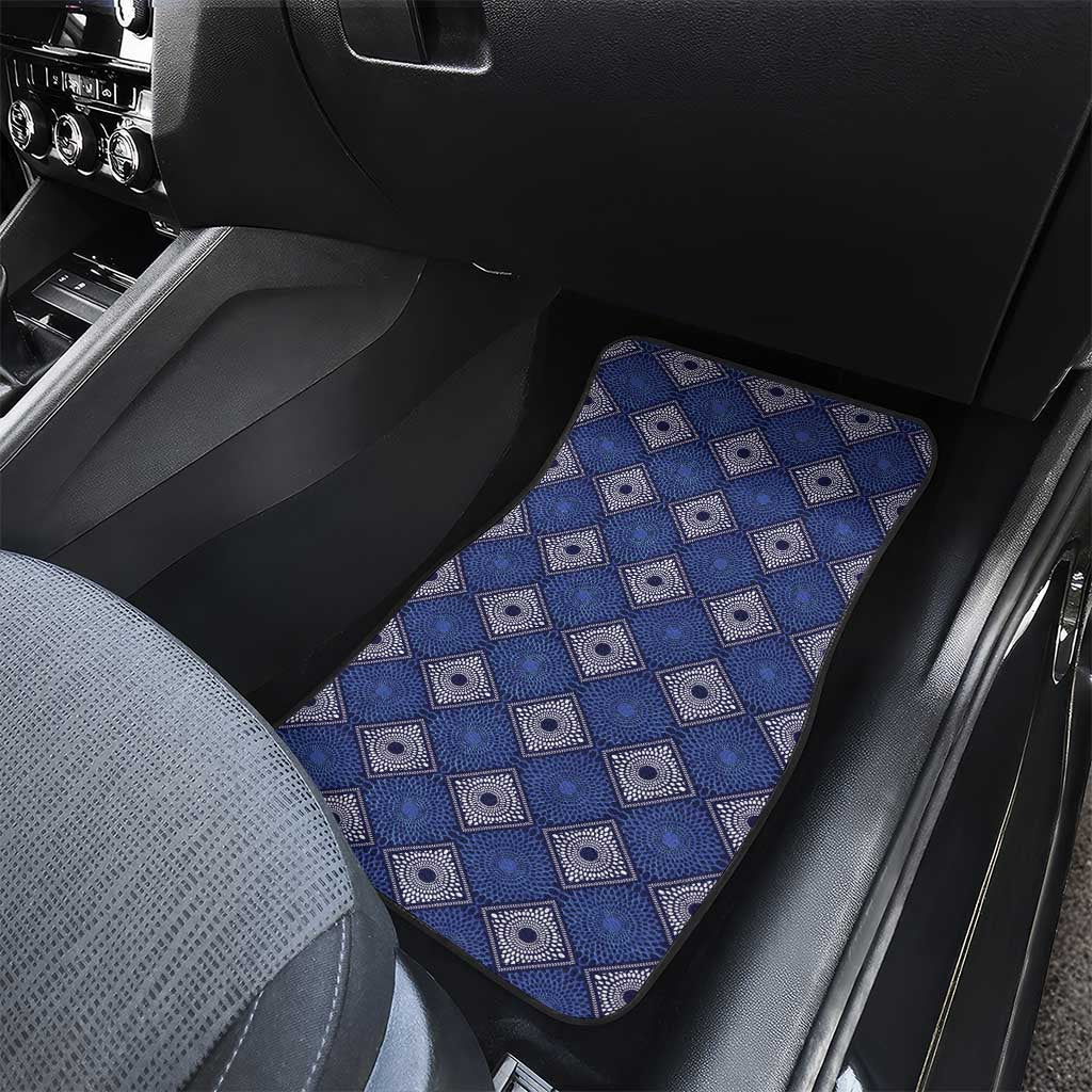 Indigo Diamond African Ankara Pattern Car Mats
