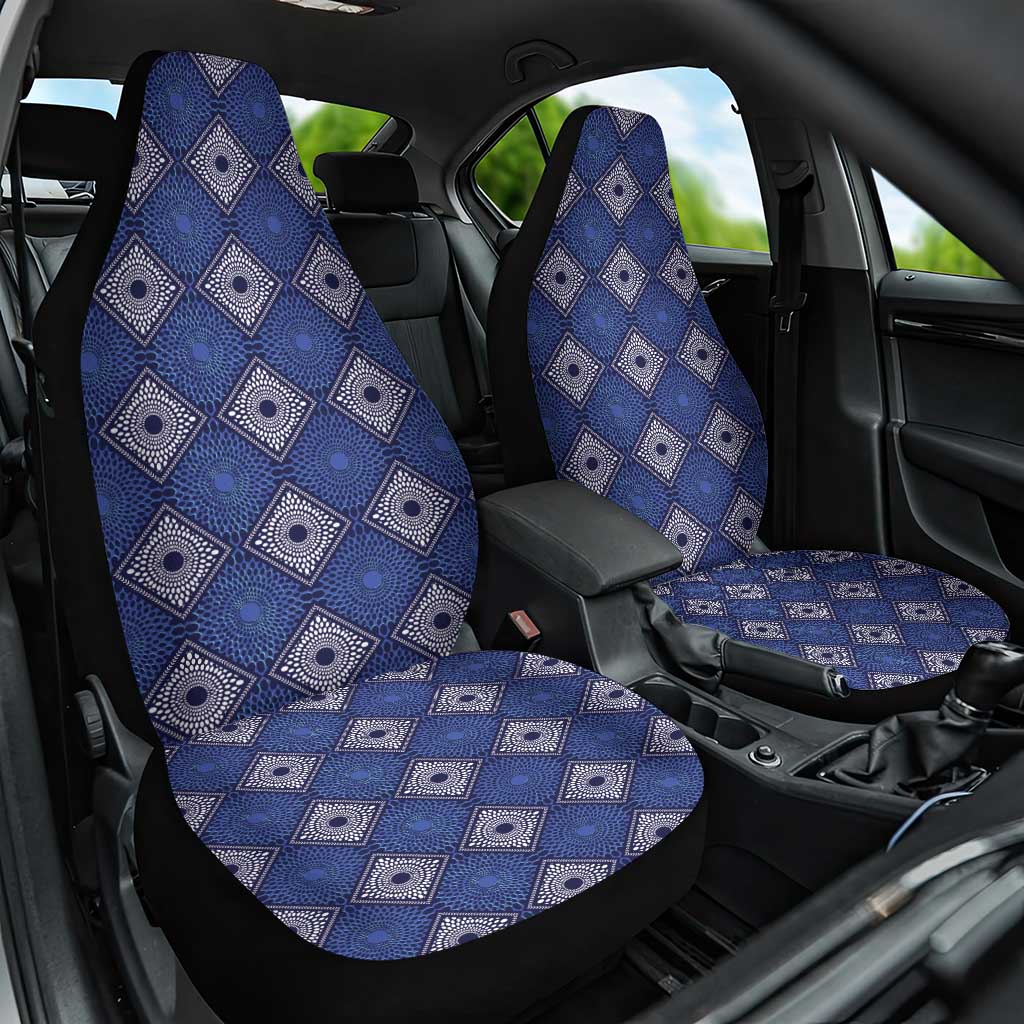 Indigo Diamond African Ankara Pattern Car Seat Cover