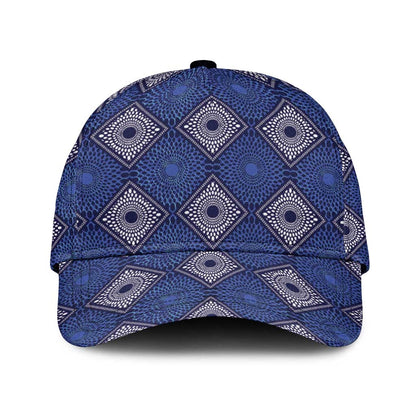 Indigo Diamond African Ankara Pattern Classic Cap