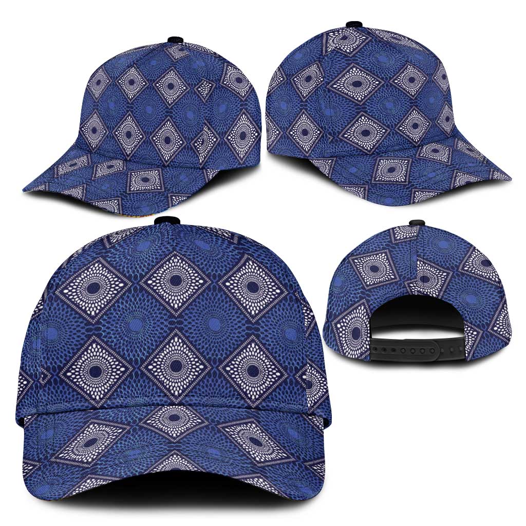 Indigo Diamond African Ankara Pattern Classic Cap