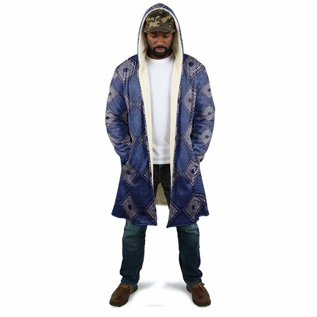 Indigo Diamond African Ankara Pattern Cloak