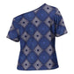 Indigo Diamond African Ankara Pattern Cross Shoulder Shirt