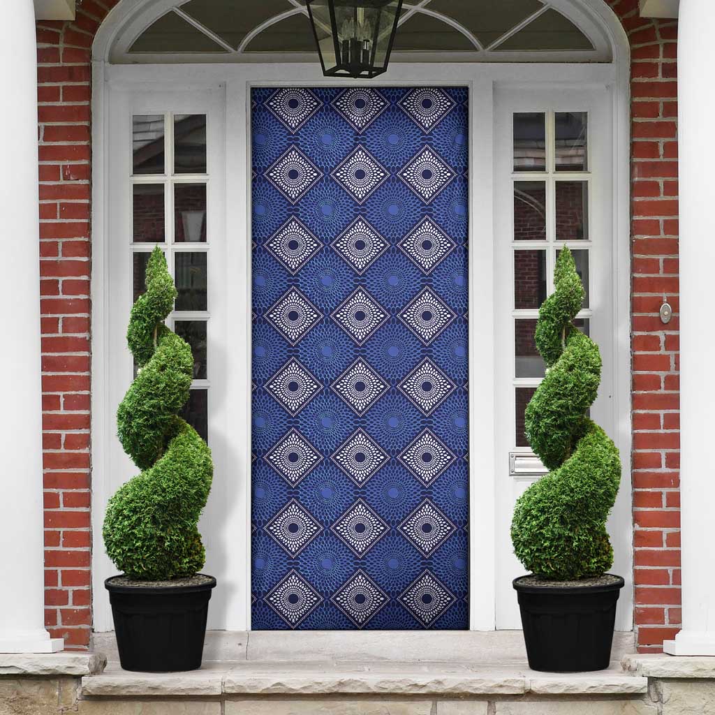 Indigo Diamond African Ankara Pattern Door Cover