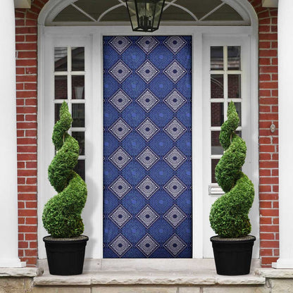 Indigo Diamond African Ankara Pattern Door Cover