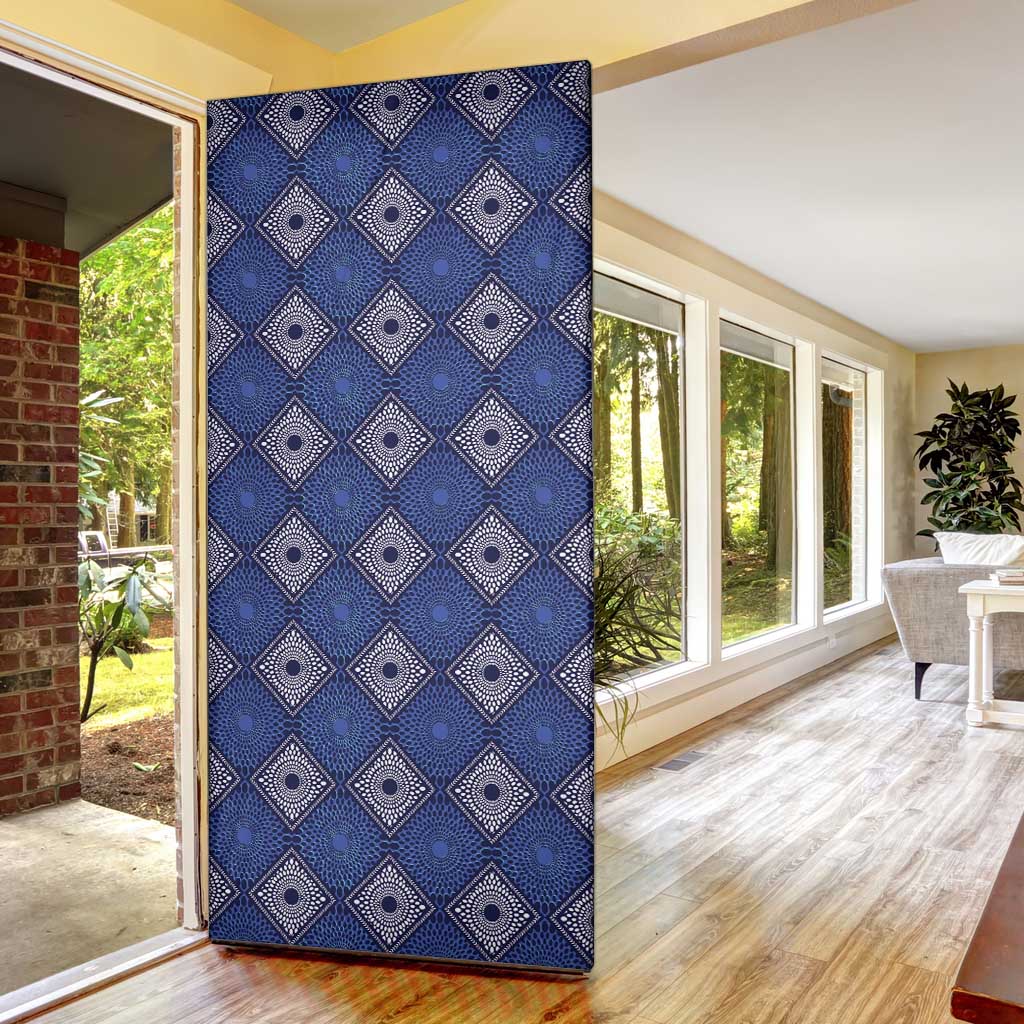 Indigo Diamond African Ankara Pattern Door Cover