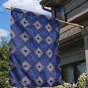 Indigo Diamond African Ankara Pattern Garden Flag