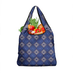 Indigo Diamond African Ankara Pattern Grocery Bag