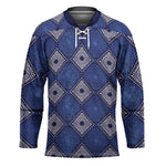 Indigo Diamond African Ankara Pattern Hockey Jersey