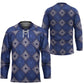 Indigo Diamond African Ankara Pattern Hockey Jersey