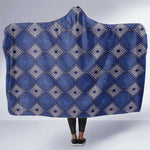Indigo Diamond African Ankara Pattern Hooded Blanket