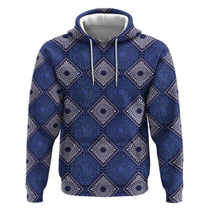 Indigo Diamond African Ankara Pattern Hoodie
