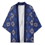 Indigo Diamond African Ankara Pattern Kimono