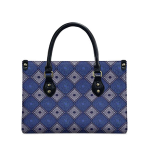 Indigo Diamond African Ankara Pattern Leather Bag