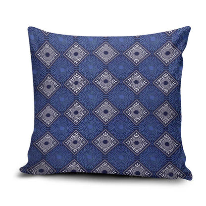 Indigo Diamond African Ankara Pattern Pillow Cover