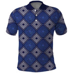 Indigo Diamond African Ankara Pattern Polo Shirt