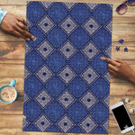 Indigo Diamond African Ankara Pattern Puzzle