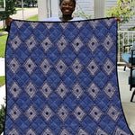 Indigo Diamond African Ankara Pattern Quilt