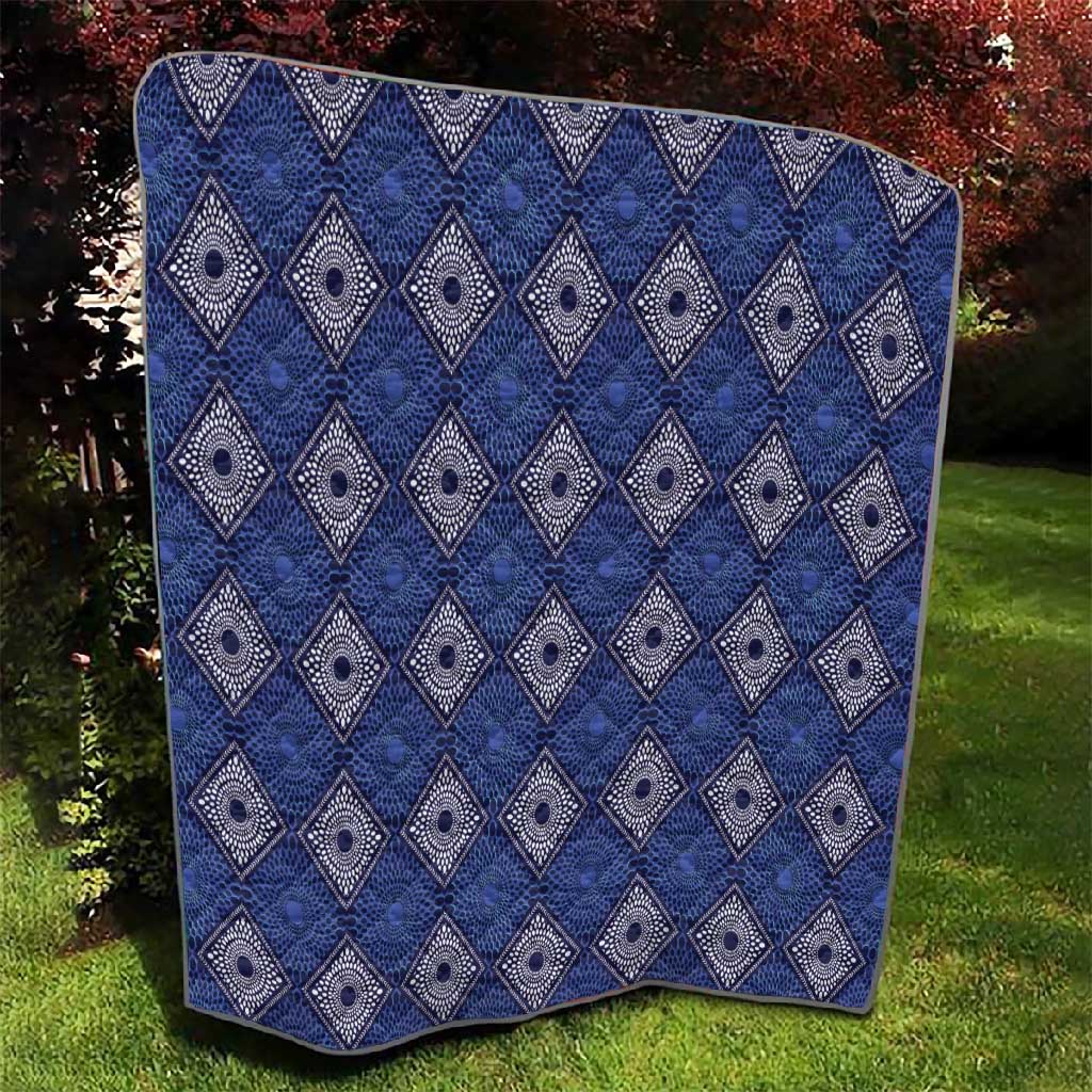 Indigo Diamond African Ankara Pattern Quilt