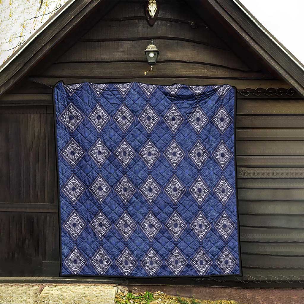 Indigo Diamond African Ankara Pattern Quilt