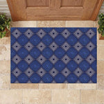 Indigo Diamond African Ankara Pattern Rubber Doormat
