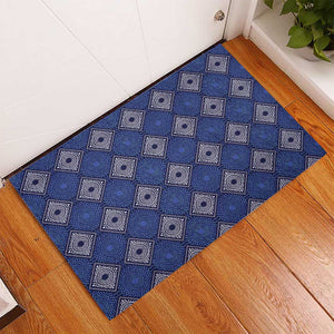 Indigo Diamond African Ankara Pattern Rubber Doormat